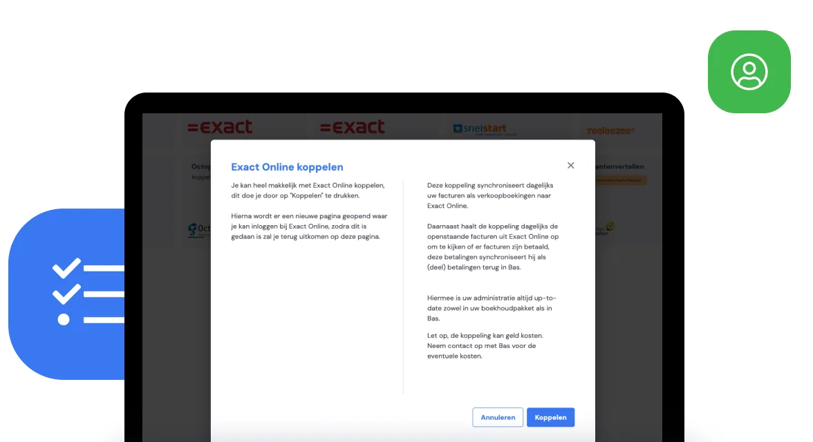 Logo Exact Online - integratiepartner van Bas