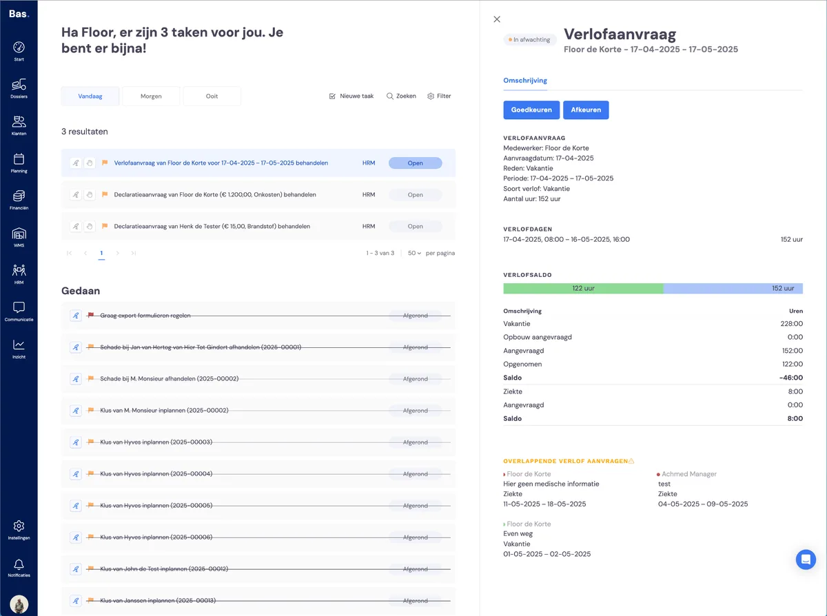 Processing leave requests - by the back office: screenshot 2