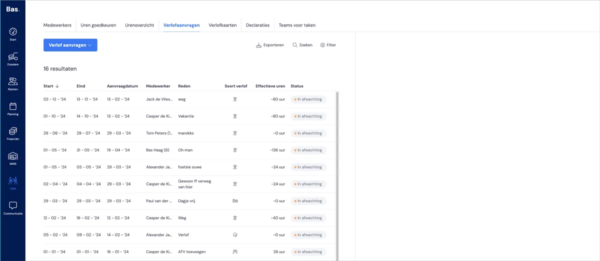 Processing leave requests - by the back office: screenshot 4