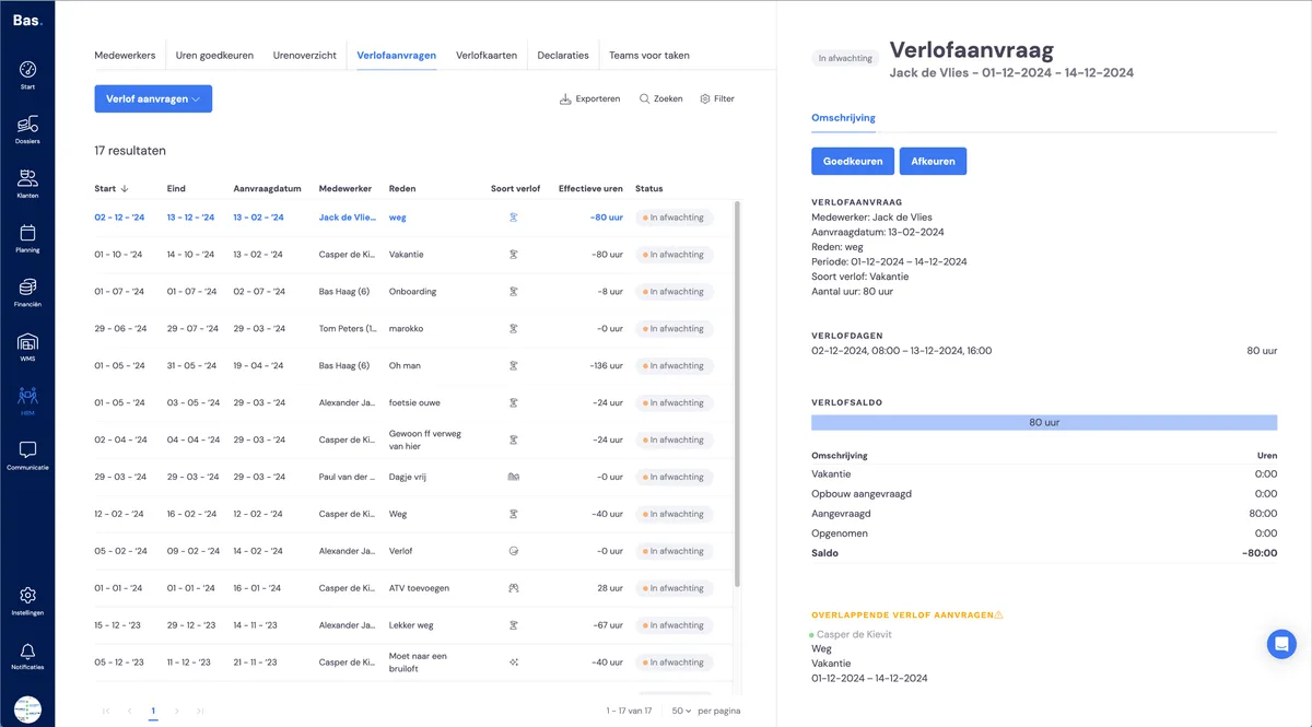 Processing leave requests - by the back office: screenshot 5