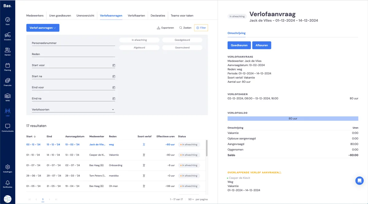 Processing leave requests - by the back office: screenshot 6