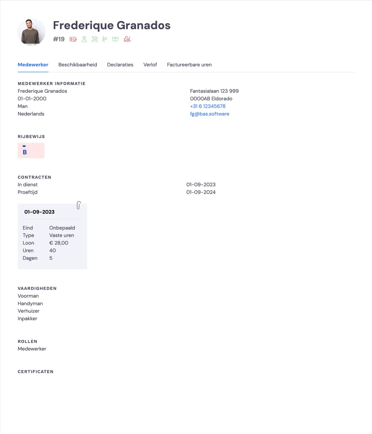 Employee roles: screenshot 1