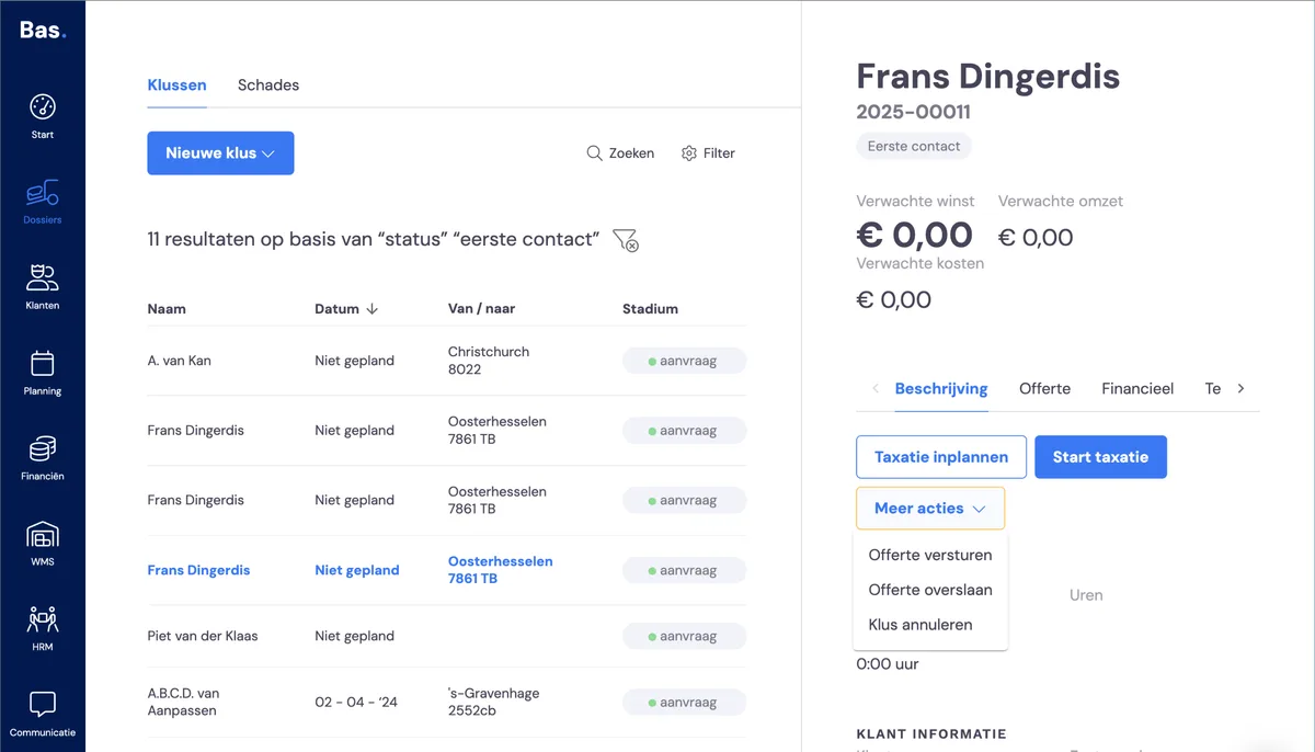 Der Standard-Workflow eines Auftrags: Screenshot 2