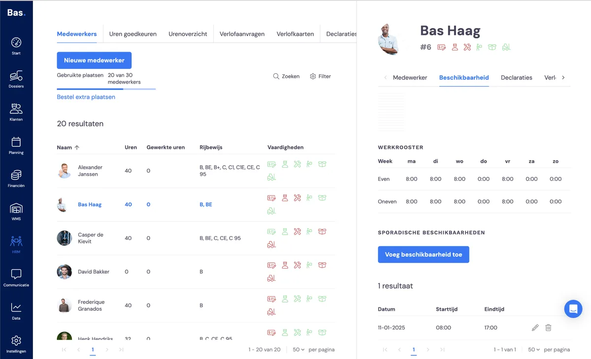 Availability of permanent employees: screenshot 3