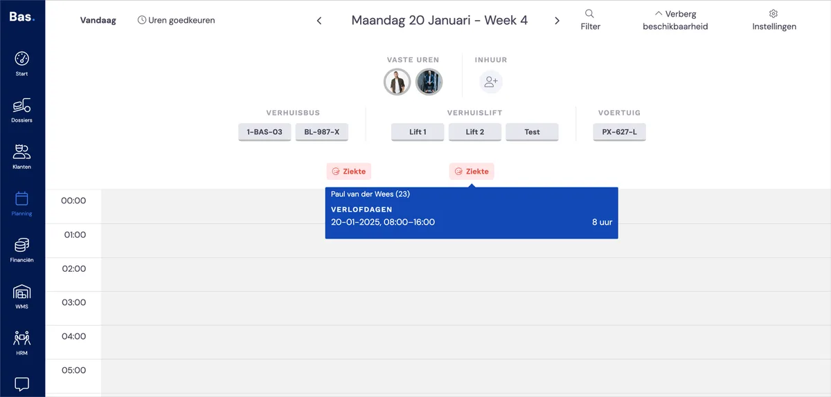 Availability of permanent employees: screenshot 5