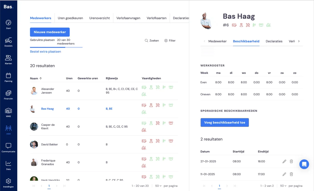 Availability of permanent employees: screenshot 7