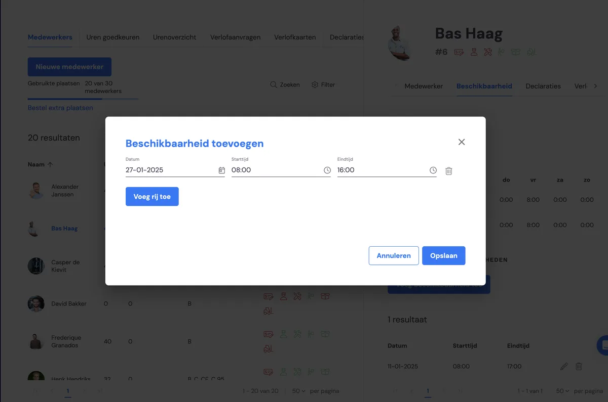 Availability of permanent employees: screenshot 8