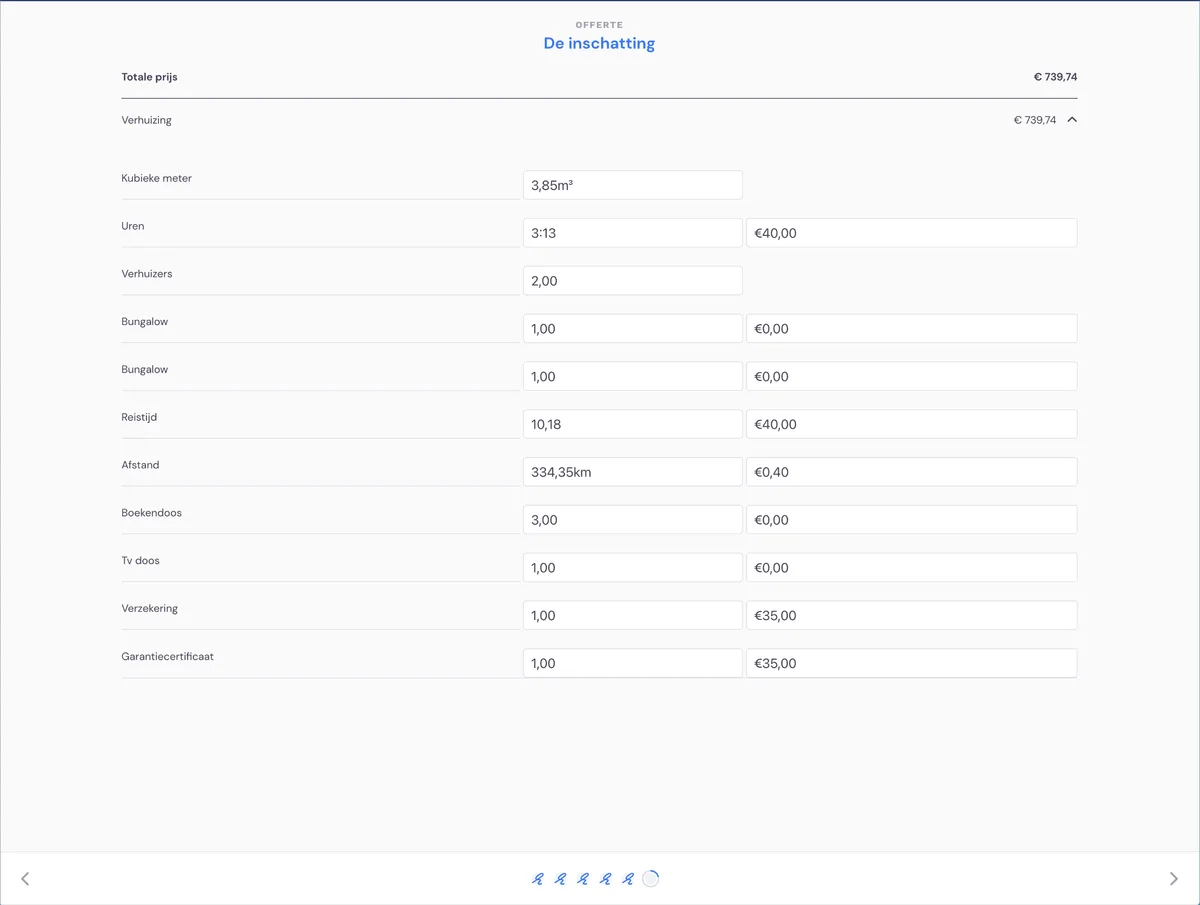 Number of required employees and vehicles: screenshot 1