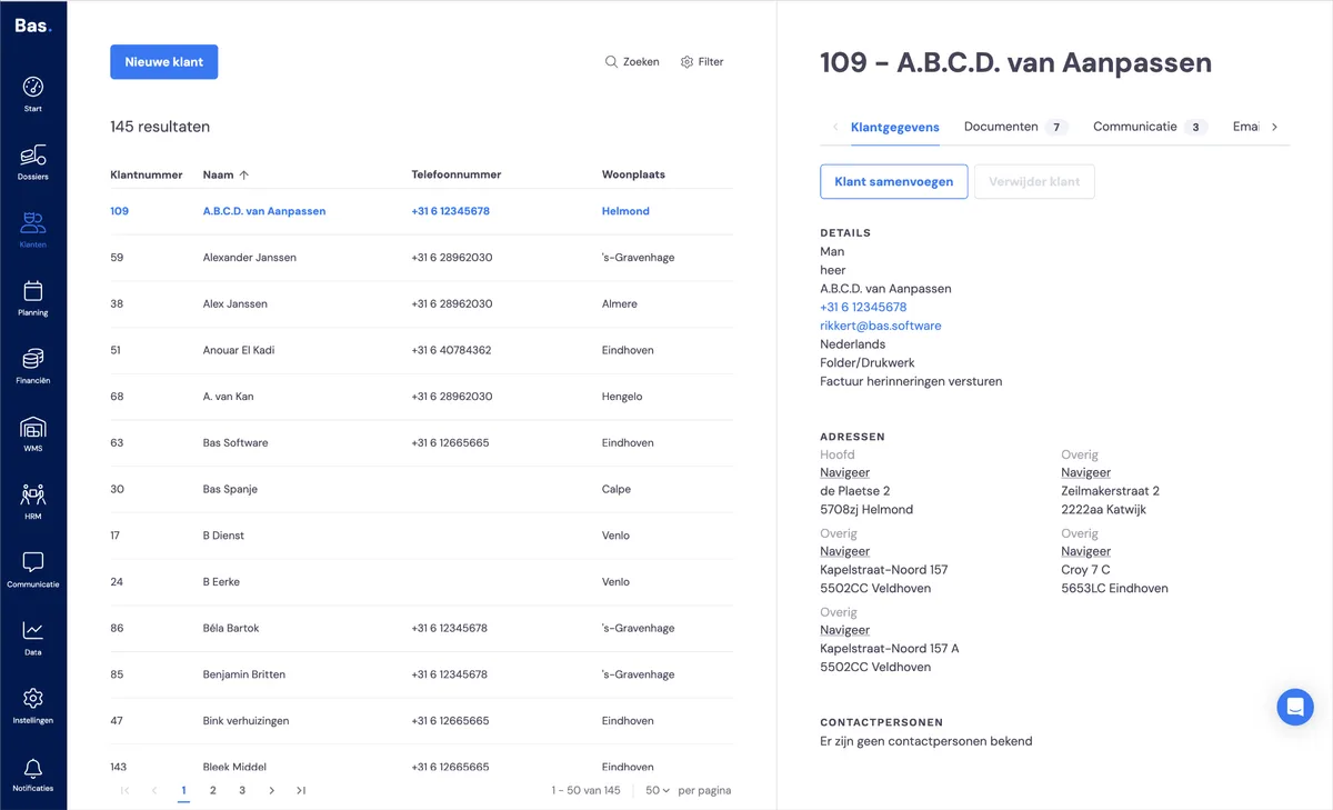 Customer information: screenshot 1