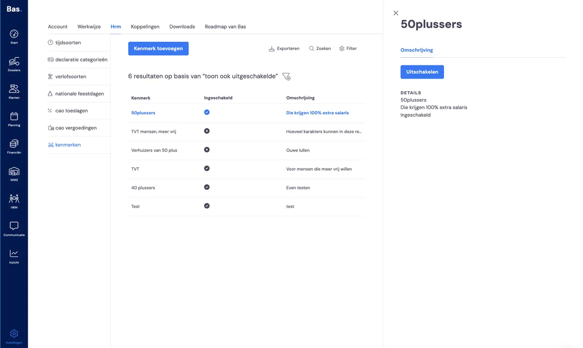 Mitarbeiter und Merkmale: Screenshot 1