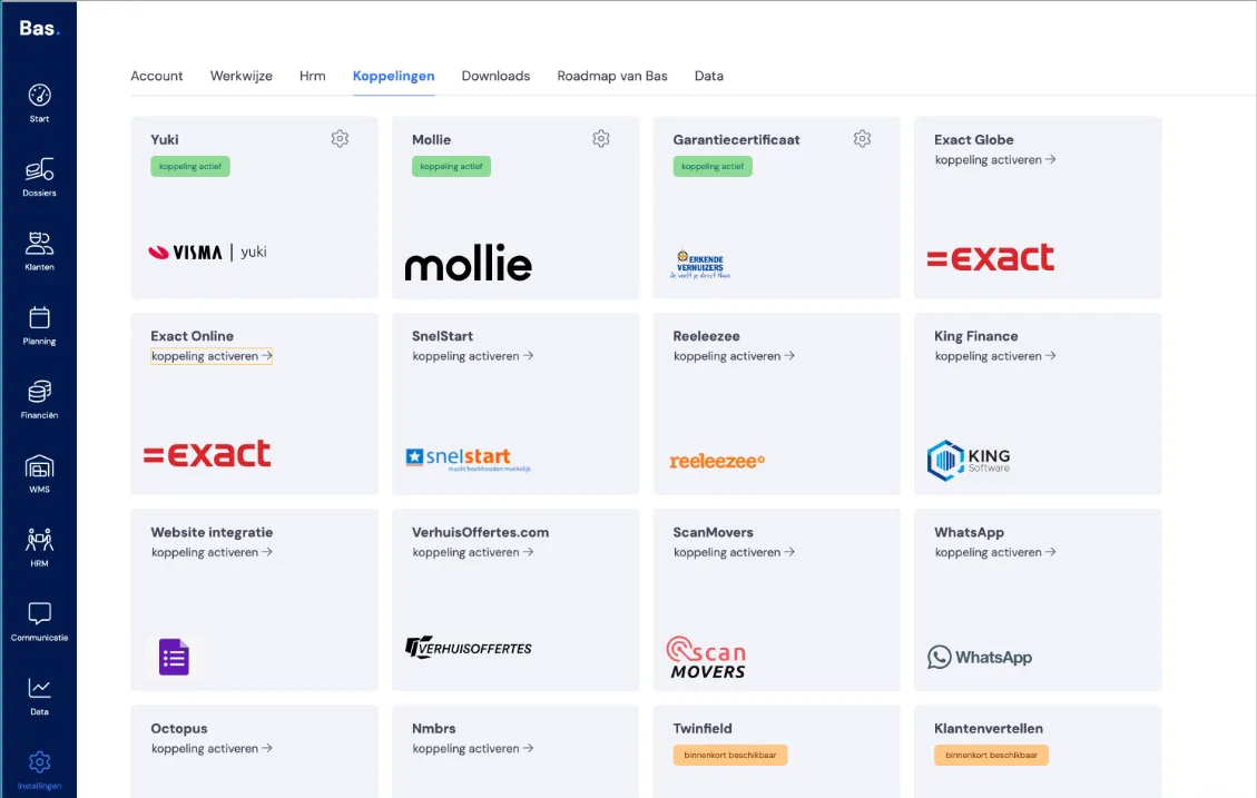 Die Exact Online Integration selbst einrichten: Screenshot 1
