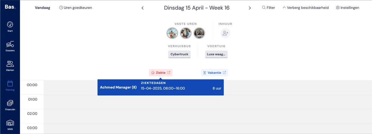 Maladie et planning: capture d'écran 3