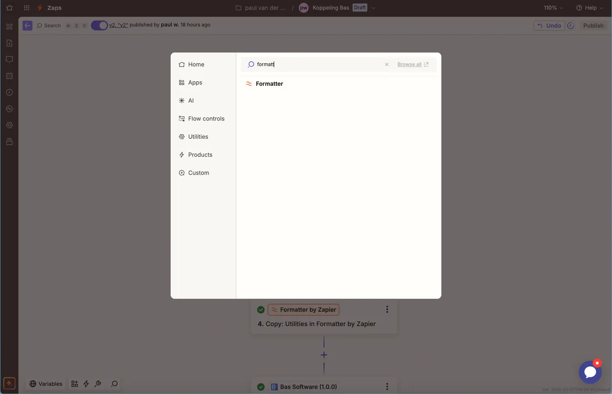 Website mit Zapier verbinden: Screenshot 10