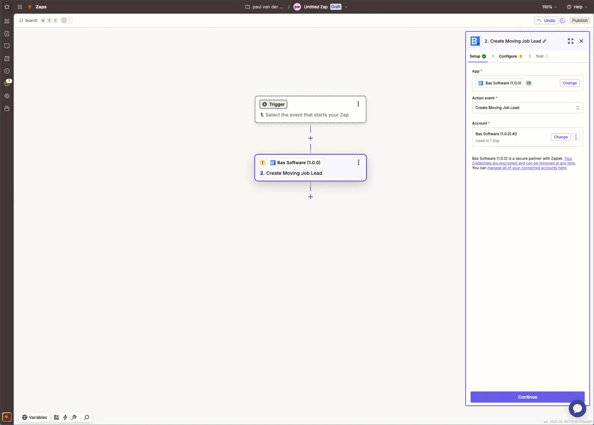 Website mit Zapier verbinden: Screenshot 12