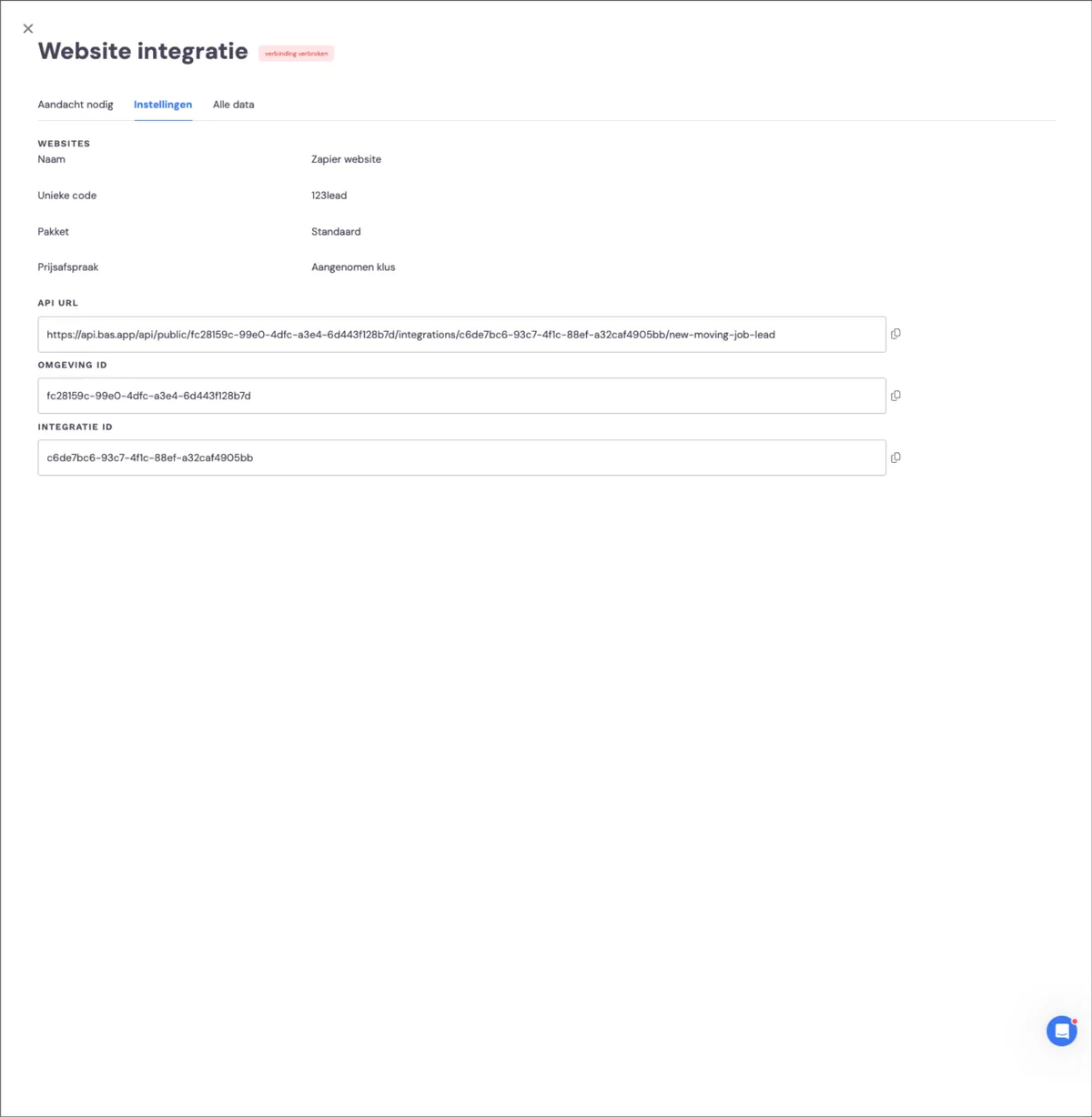 Website mit Zapier verbinden: Screenshot 3
