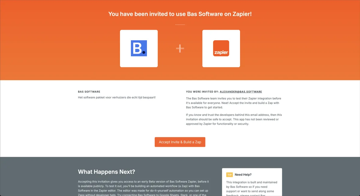 Website mit Zapier verbinden: Screenshot 4