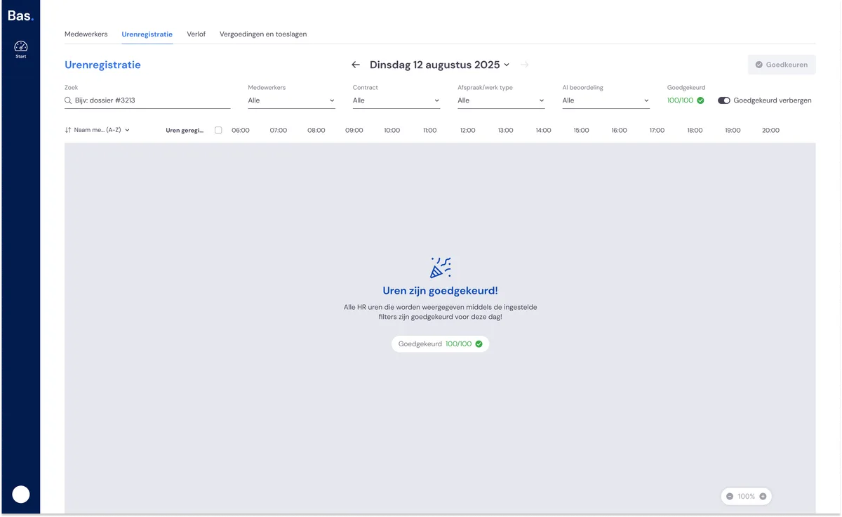 De nieuwe urenregistratie: schermafbeelding 2