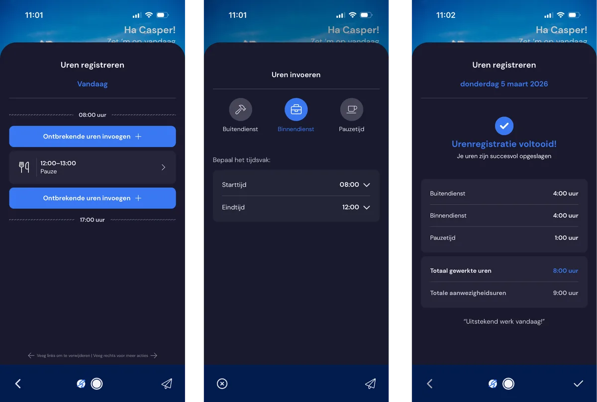 Die neue Zeiterfassung - Stunden erfassen durch den Mitarbeiter: Screenshot 3