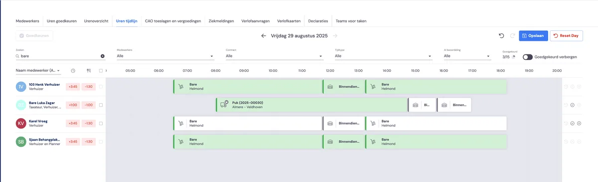 The new hours registration - checking: screenshot 2