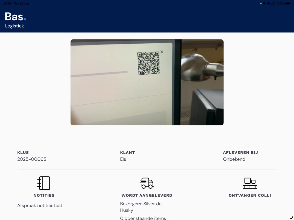 Registrierung von Lieferungen durch den Lagermitarbeiter: Screenshot 4