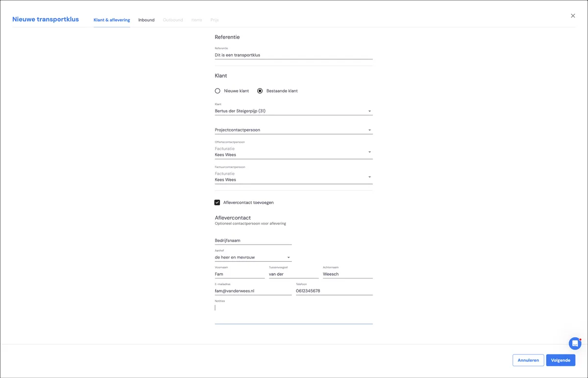 Backoffice : créer vous-même des missions de transport: capture d'écran 2