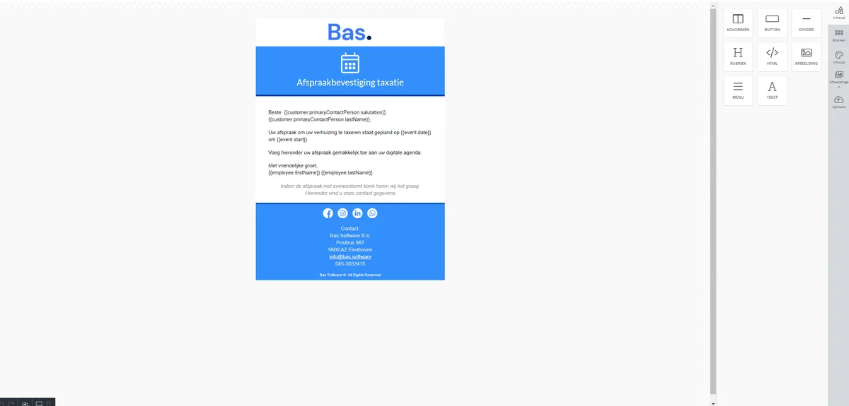 Setting up automatic messages: screenshot 2