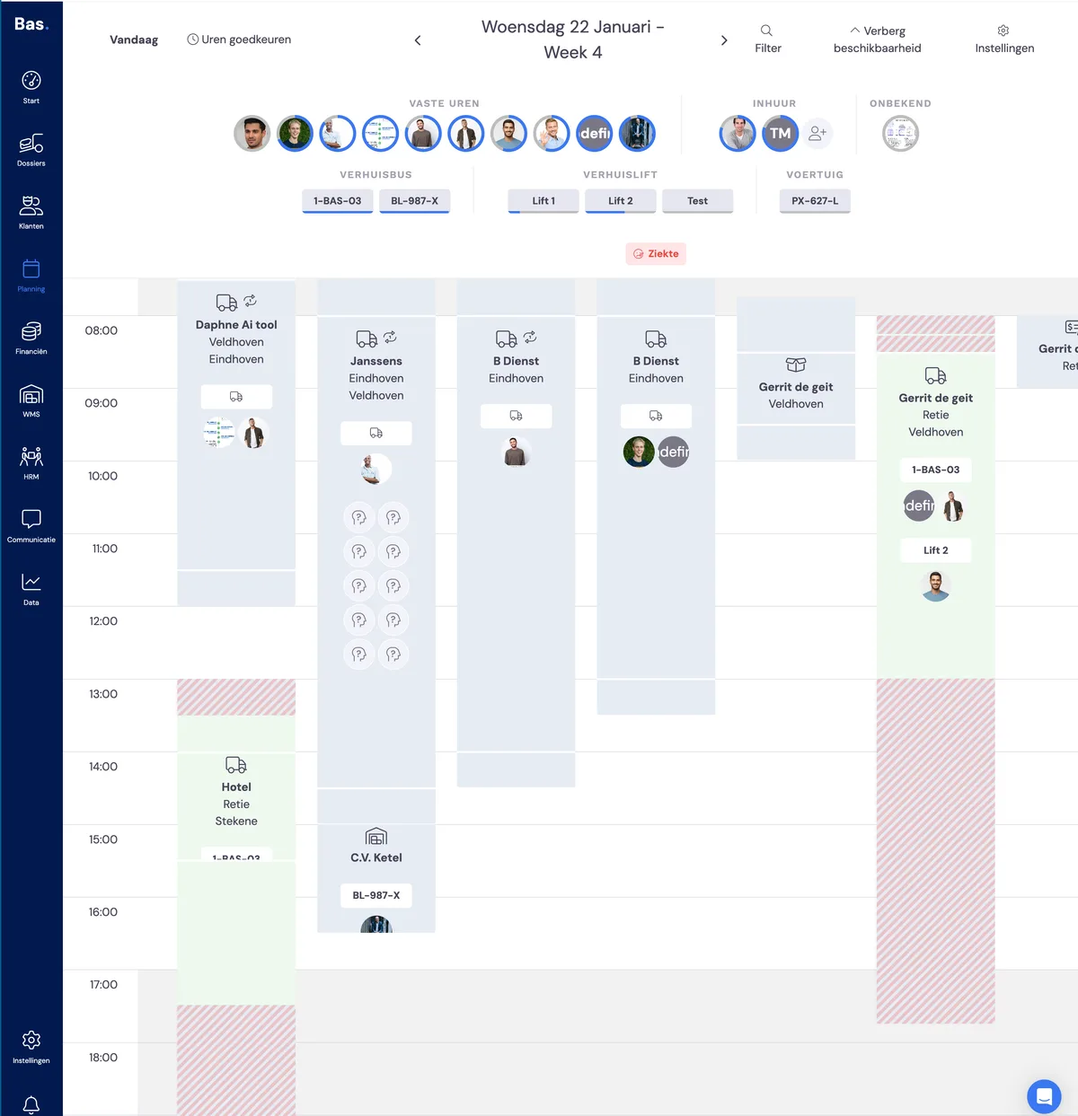 Werken met het planbord: schermafbeelding 1