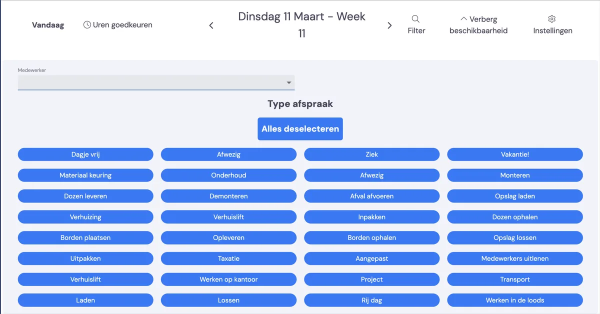 Werken met het planbord: schermafbeelding 3