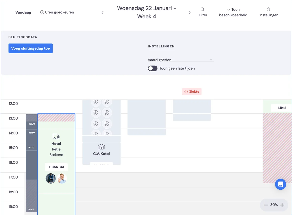 Werken met het planbord: schermafbeelding 5