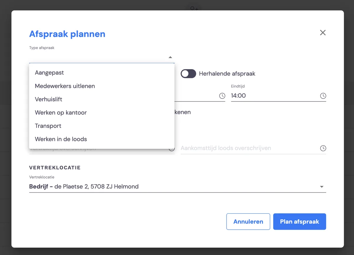 Einzelnen Termin einplanen (ohne Auftrag): Screenshot 2