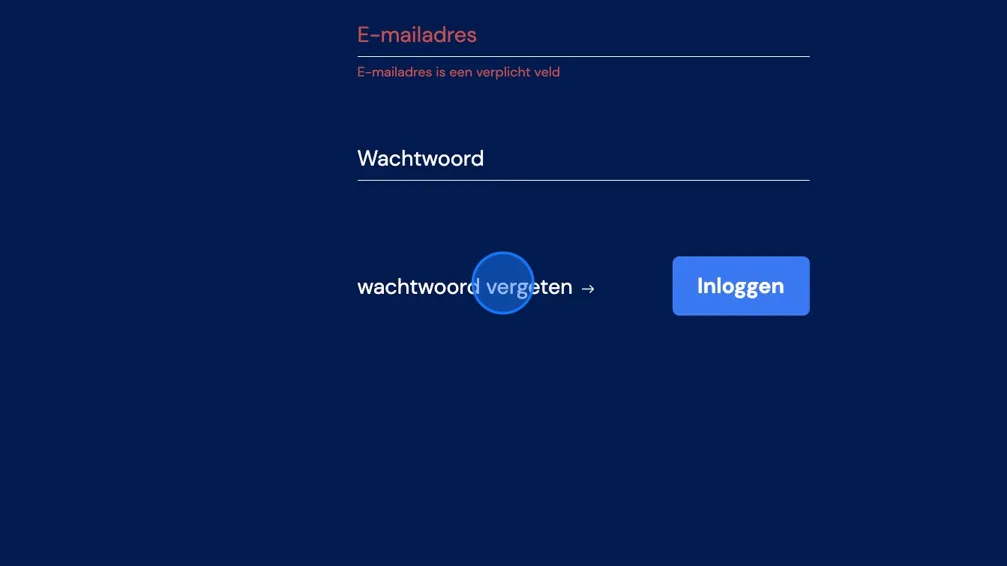 Screenshot of: Go to your company URL.Click on ''forgot password''