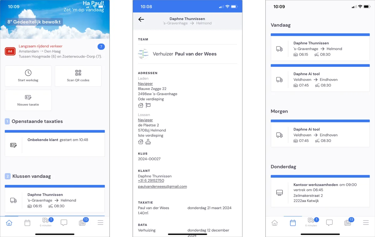 Die Planung mit den Mitarbeitern teilen: Screenshot 1