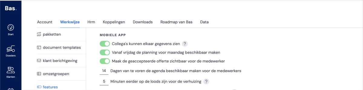 Die Planung mit den Mitarbeitern teilen: Screenshot 2