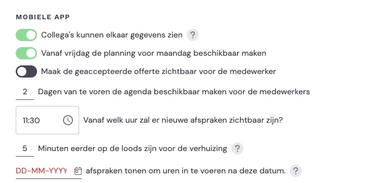 Die Planung mit den Mitarbeitern teilen: Screenshot 3