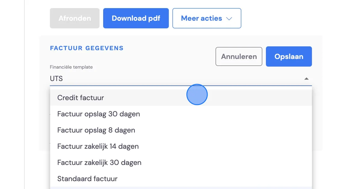 Screenshot of: Now change the invoice layout to