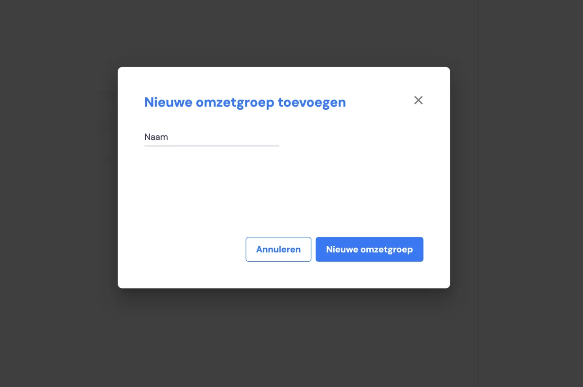 Managing revenue groups: screenshot 2