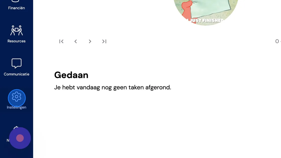 Screenshot of: Go to settings.