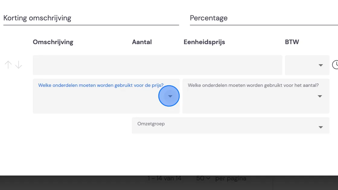 Screenshot of: In the field that has now appeared, you can choose which costs belong to a component.