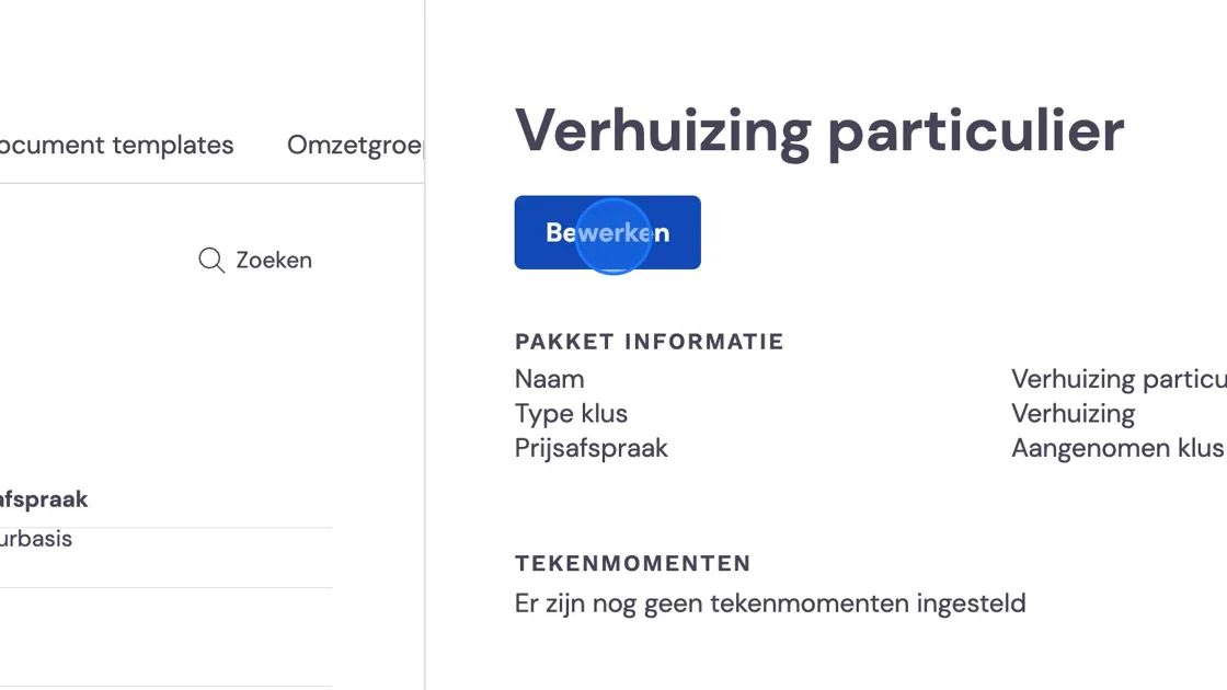 Screenshot of: Welcome to part 2 of setting up a private move package. If you still have the end of part 1 open, scroll back up. If you've already saved the package and want to continue now, find the package under settings - packages - and the package you were working on. Then click on edit.