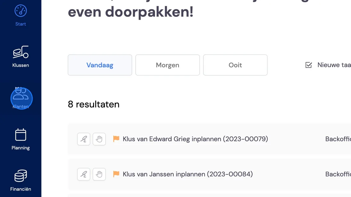 Screenshot of: To create contact persons, go to Customers.