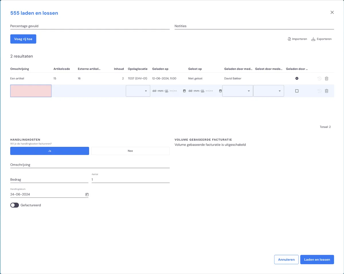 Pflege der Lagerung (über das Backoffice): Screenshot 2