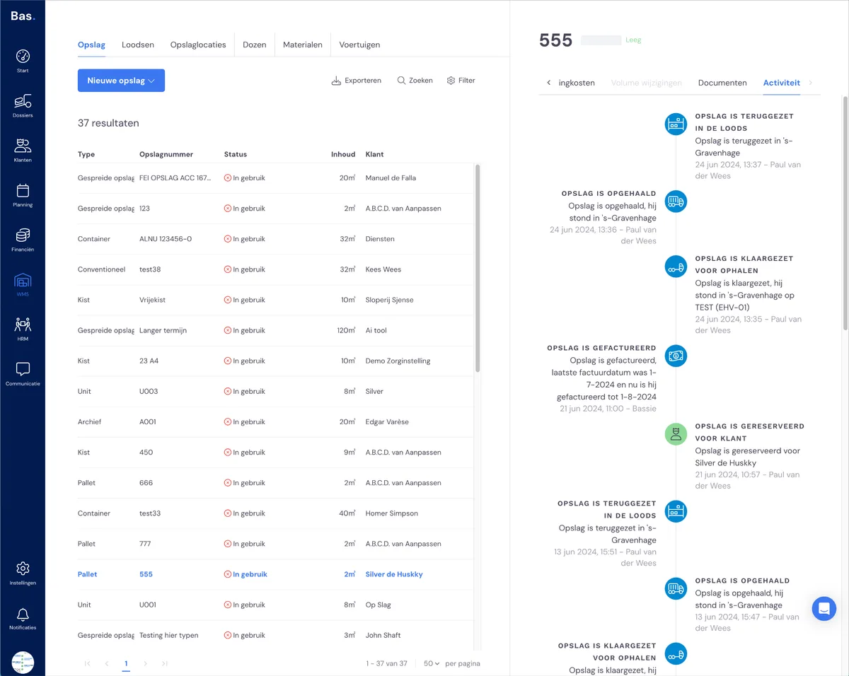 Pflege der Lagerung (über das Backoffice): Screenshot 7
