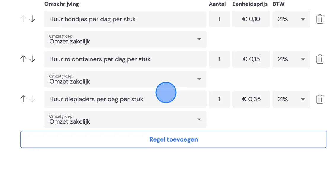 Screenshot of: Don't forget to also correctly indicate the revenue groups here. Then click