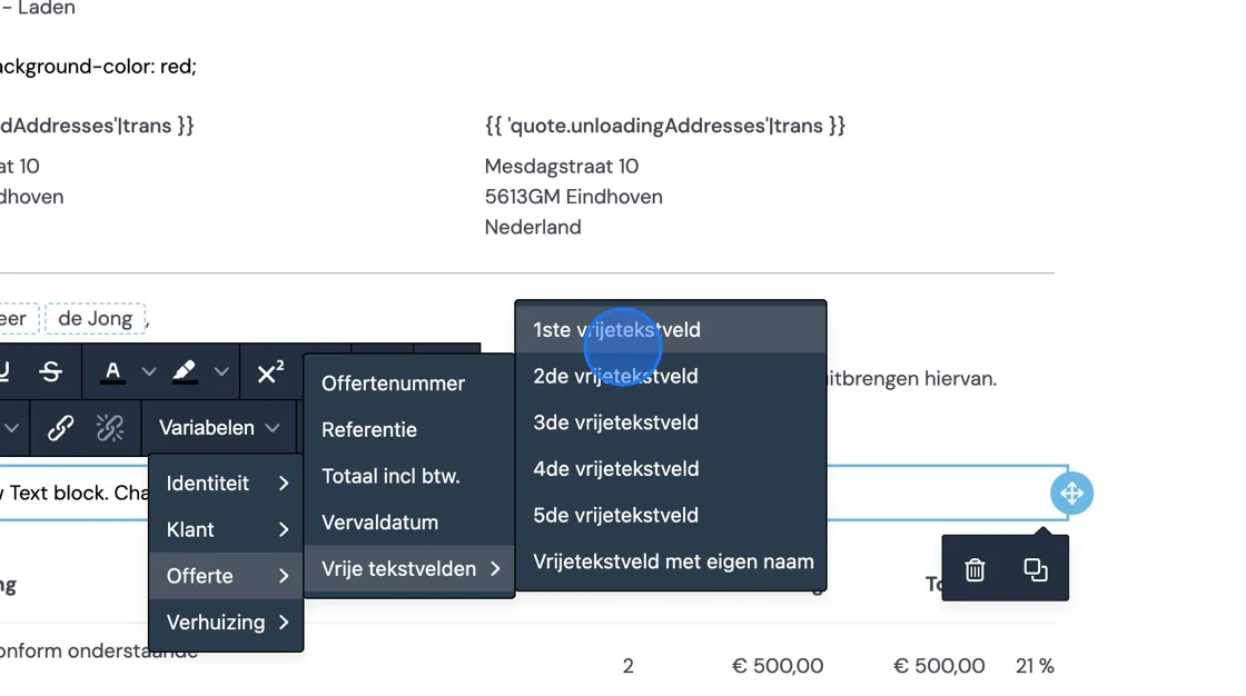 Screenshot of: Click here.