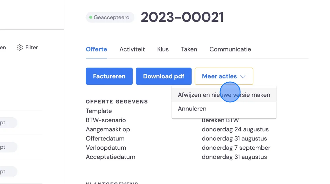 Screenshot of: Click