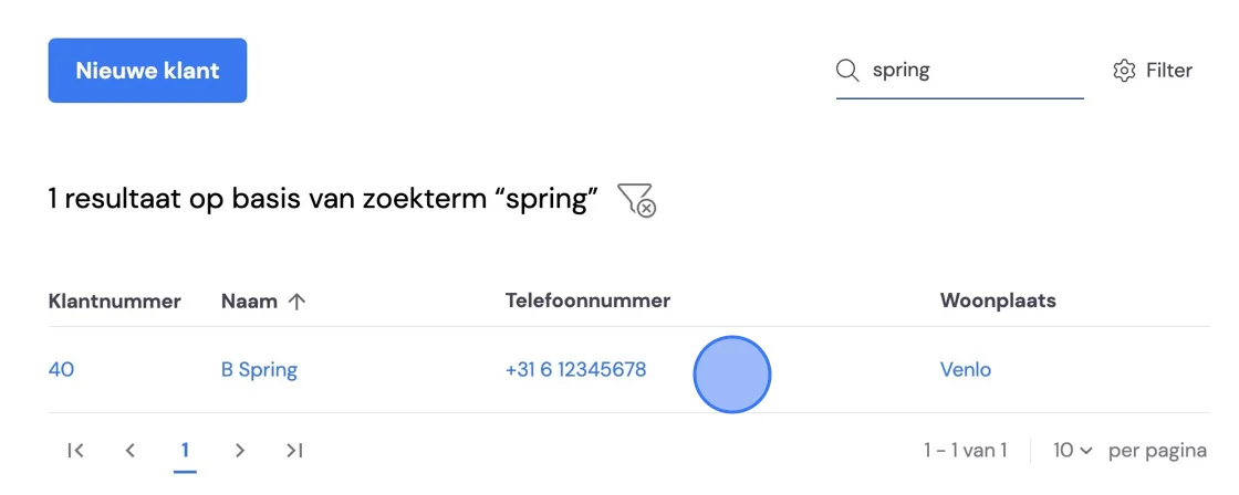 Screenshot of: Click