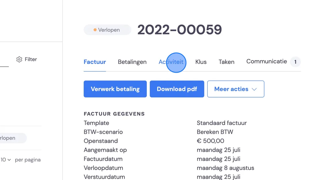 Screenshot of: Click