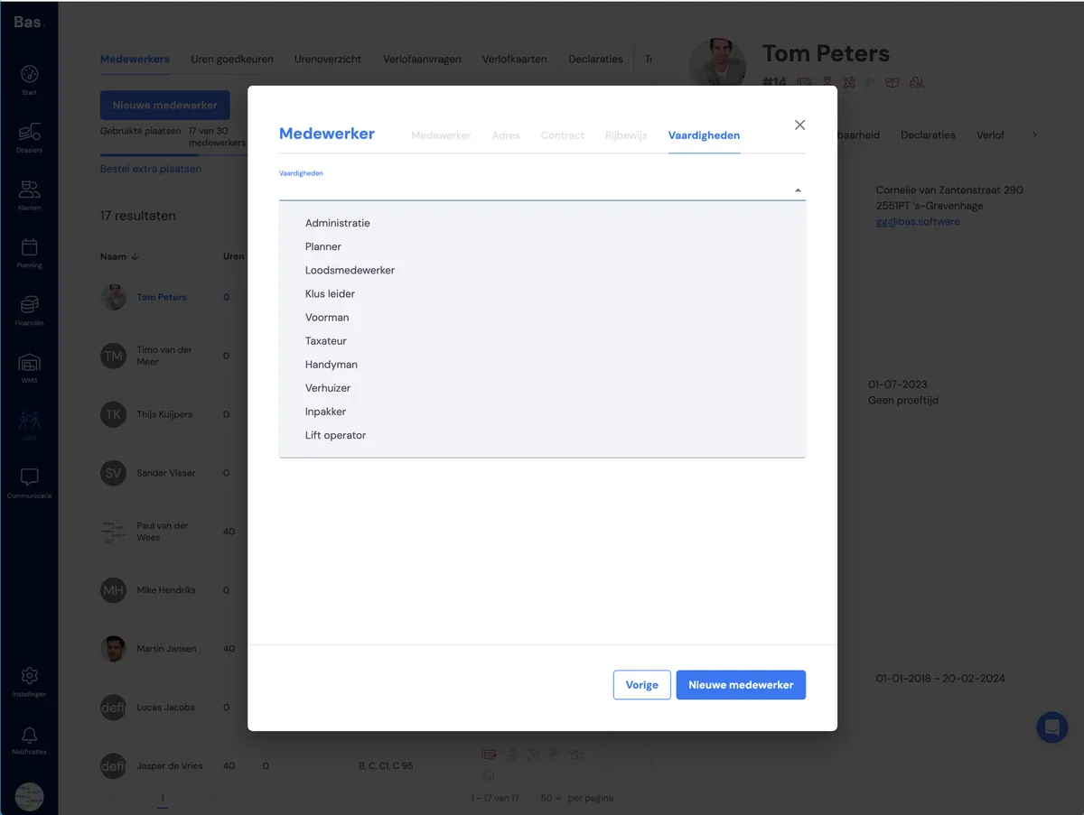 Mitarbeiter erfassen: Screenshot 4