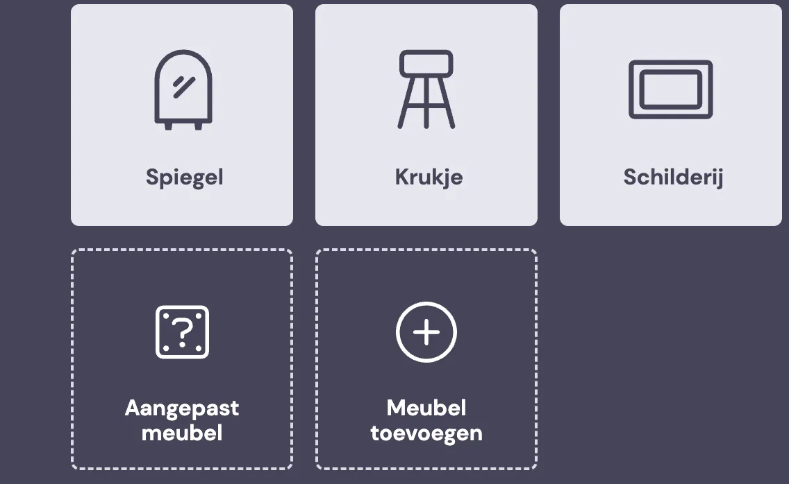 Volumenliste Möbel und manuelles Anlegen von Möbeln: Screenshot 1