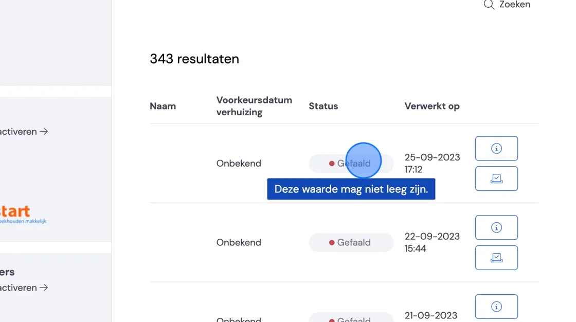 Screenshot of: Click